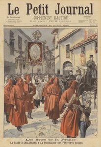 Los invitados de Francia: la Reina Victoria viendo la procesión de los Penitentes Rojos